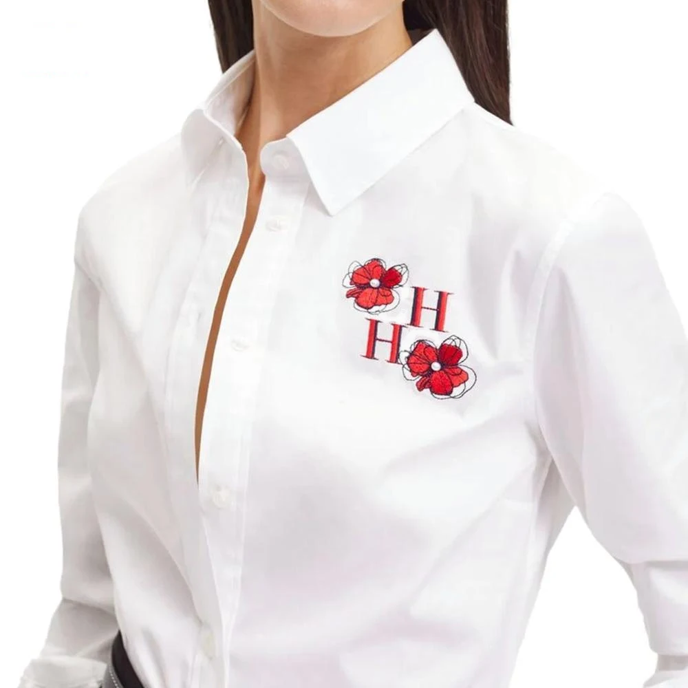 CHCH FAMILY 2023 New Summer Women\'s Slim Shirts Blouse Classic Full Sleeve Fashion Embroidery  Business Office Lady Blouses