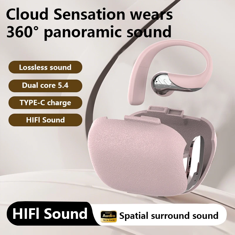 

Умные беспроводные наушники Bluetooth 5.4, открытые, не внутриканальные, HIFI, панорамный звук, AI, шумоподавление, долговечные игровые наушники