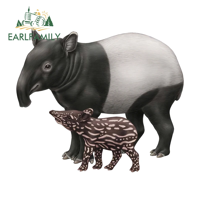 EARLFAMILY Animal Malaysia Tapir Funny Car Stickers Hot Anime Item Car Door Decal 3D Scratch-Proof Waterproof Graffiti Sticker