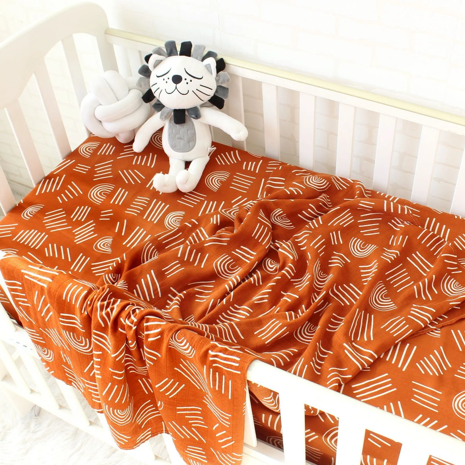 Baby Bedding Set Newborn Plain Color Cotton Muslin Baby Bedding Crib Fitted Sheet Cot Bed Crib Sheet