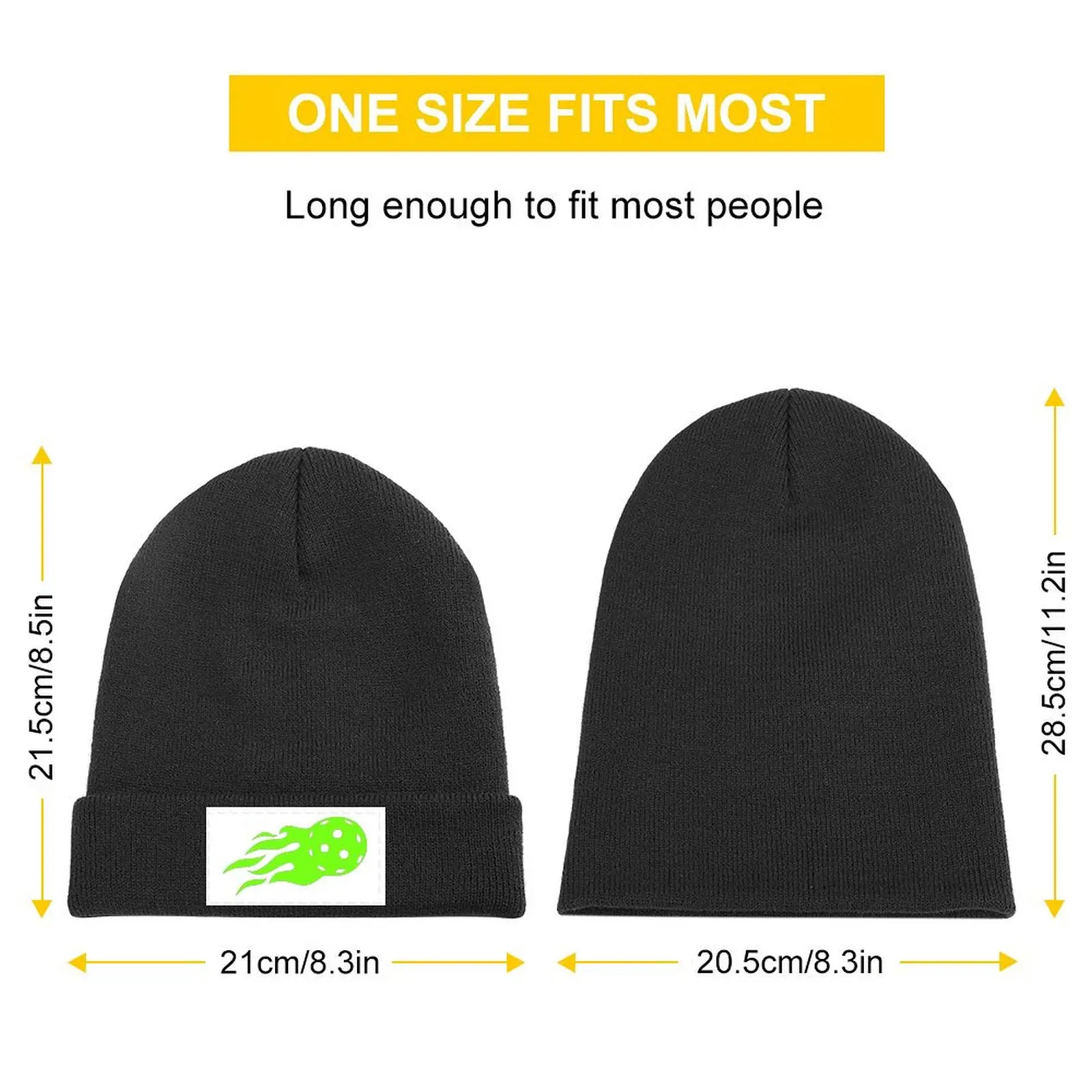 Neon Pickleball Knitted Cap Christmas Hat Streetwear Mens Women's