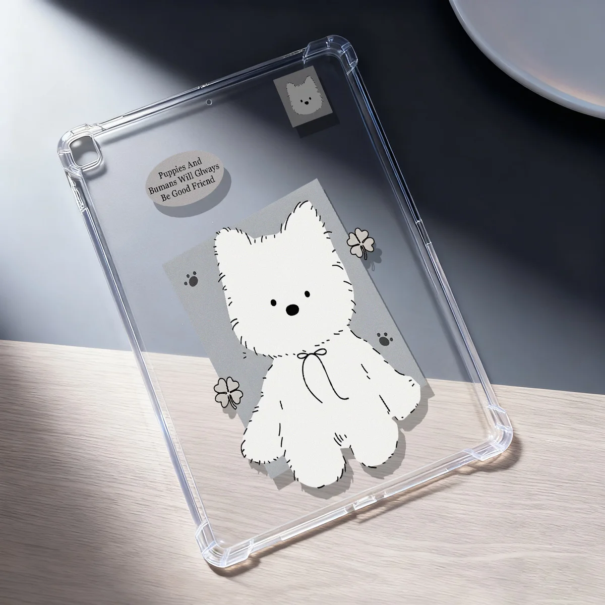 High Transparency Printed Tablet Case for Samsung Galaxy Tab S10 FE A9 A11 S7 S8 S9 Plus Cover West Highland White Terrier Lucky
