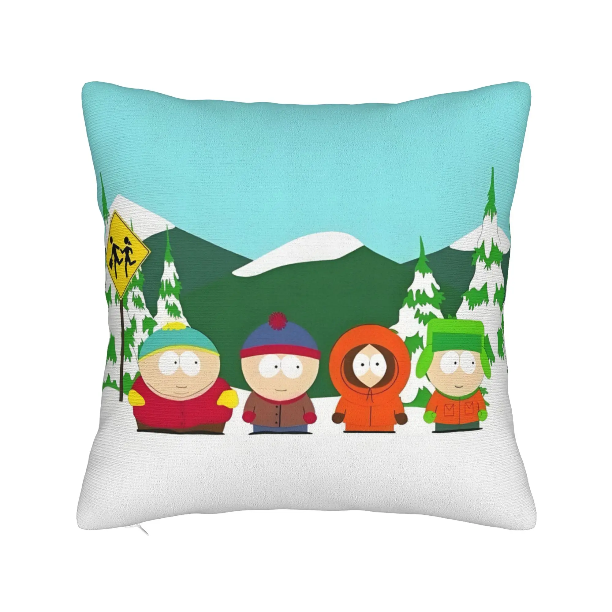 Video Game South Parks Nordic Throw Pillow Covers Home Decorative Animated Comedy Car Cushion