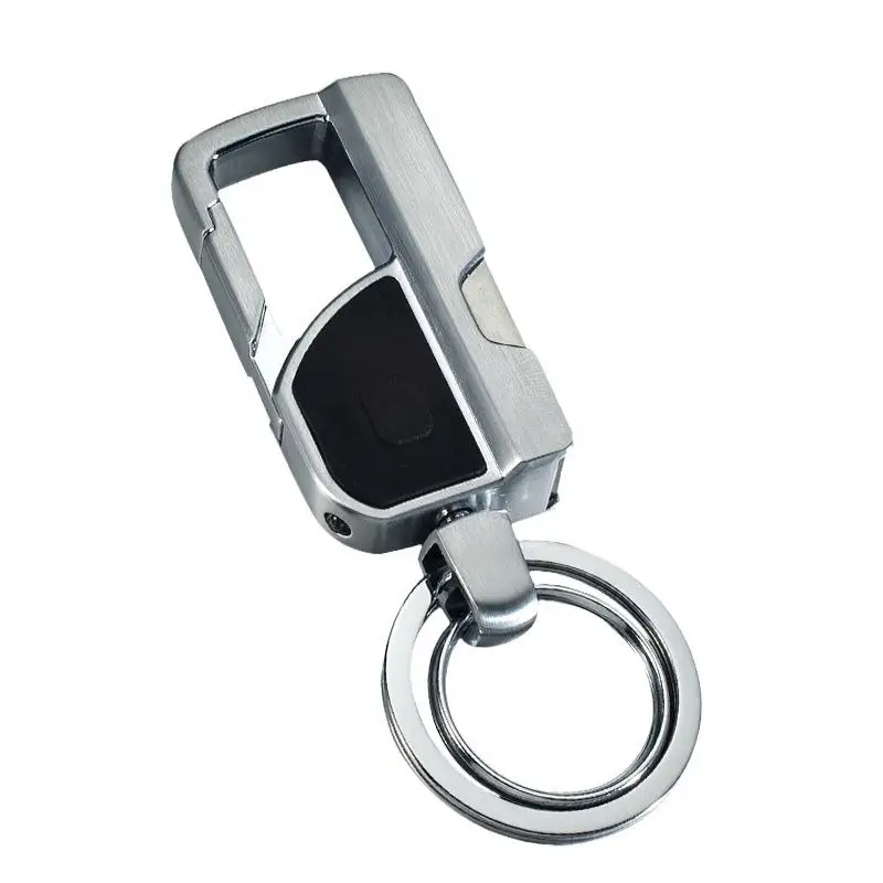 Multifunctional Keychain for Men Stainless Steel Nail Clippers Double Ring Keychain Car Motorcycle Door Key Accessory