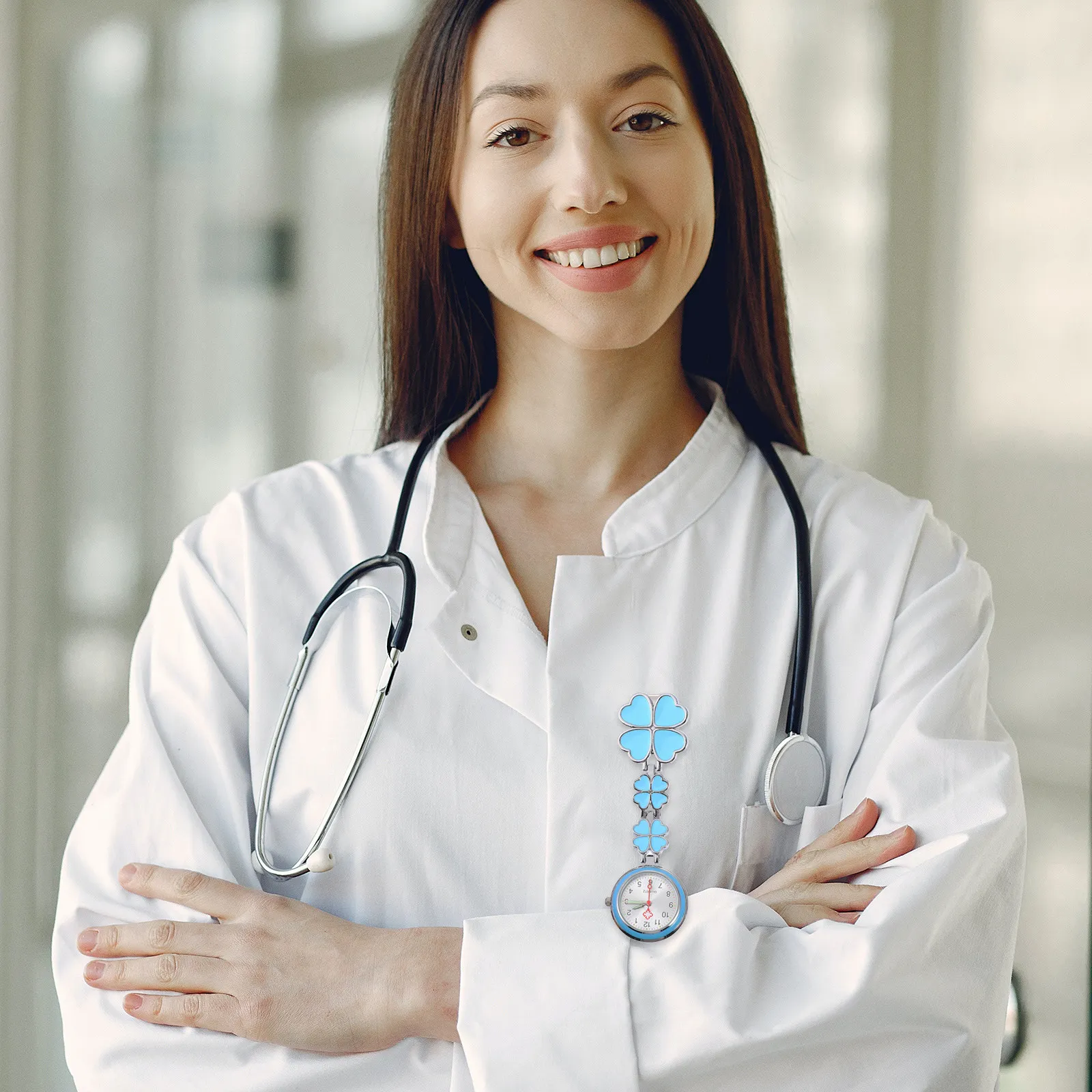 

2Pcs Stainless Steel Quartz Pocket Watch for Nurses Doctors Students with Design Clip-on Chest Hanging Watch