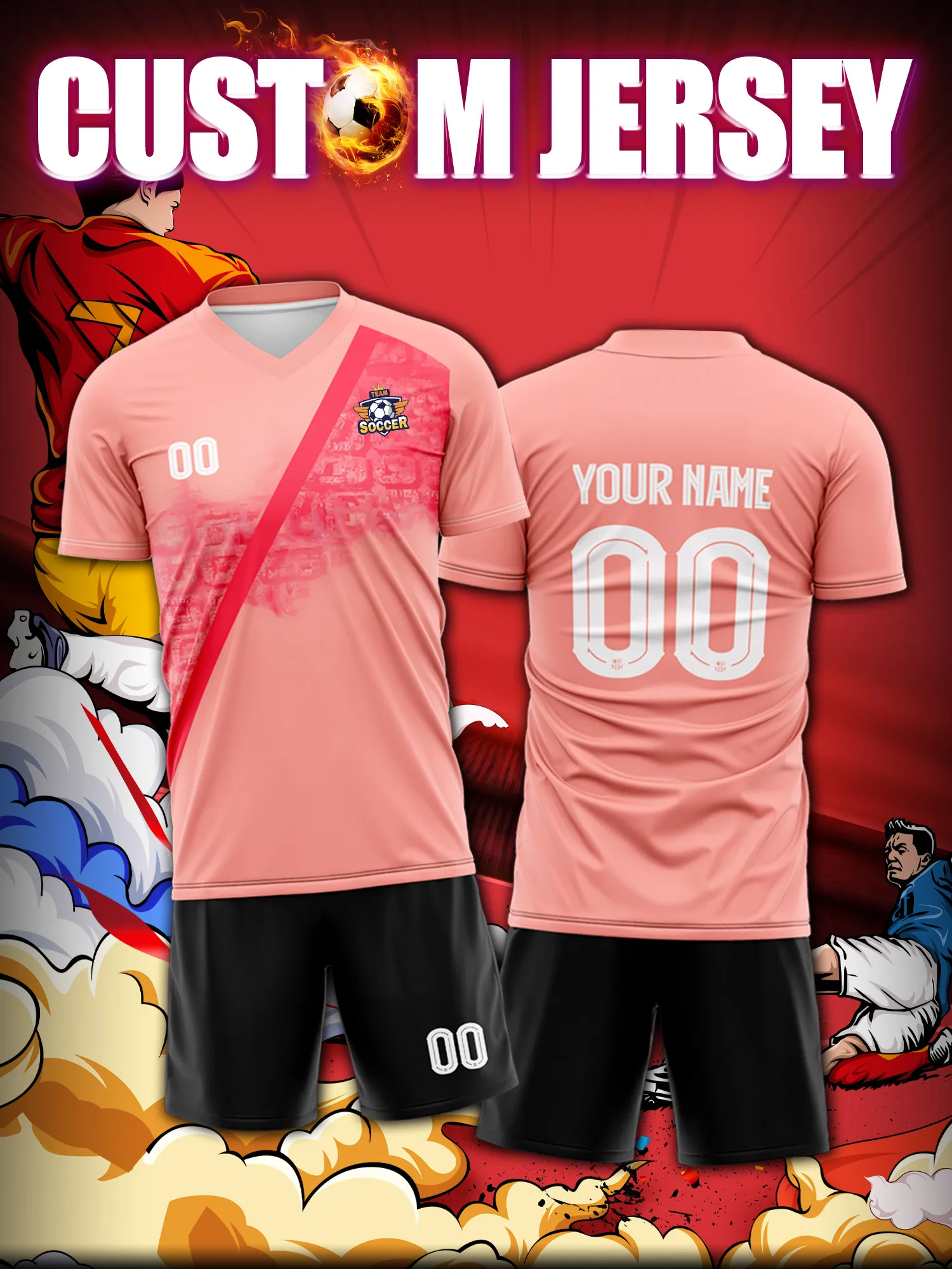 

Футбольная форма на заказ с индивидуальным изображением, номером и именем, комплект для родителей и детей