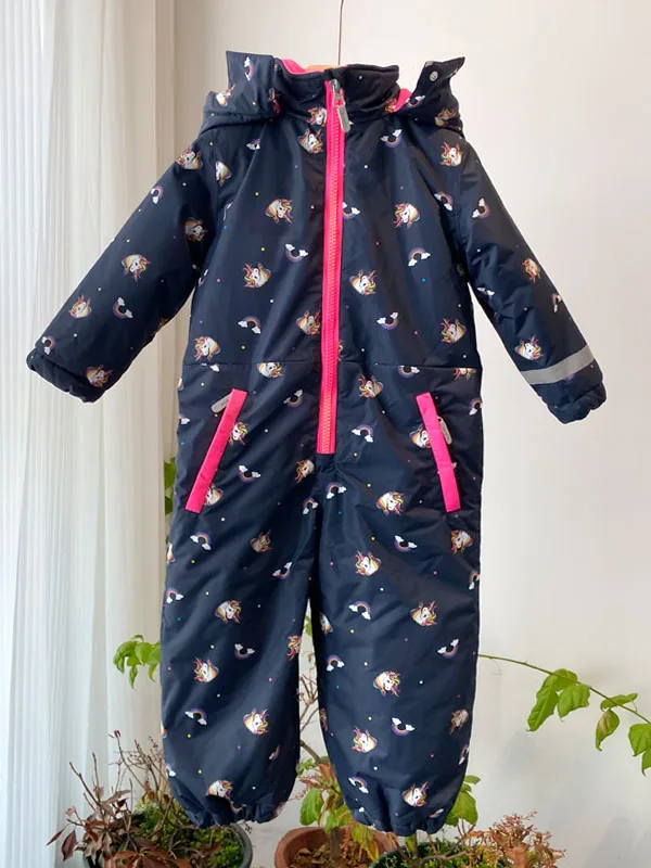 Children's one-piece ski suits, outdoor jackets, one-piece cotton-padded clothes, waterproof, windproof, thickened and warm