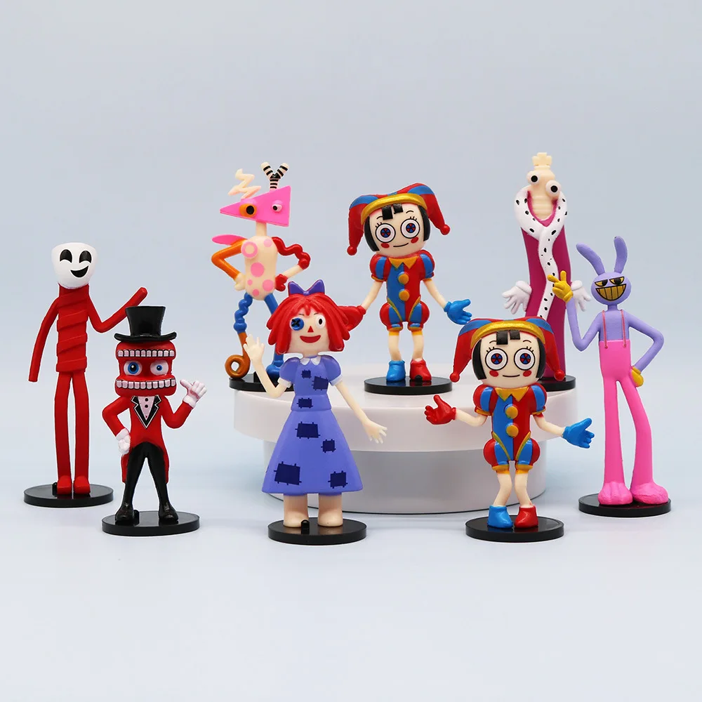 The Amazing Digital Circus Action Figures 8 Pcs Set Pvc Cartoon Character Model Cake Topper Desktop Decor Collectible Ornament view 3
