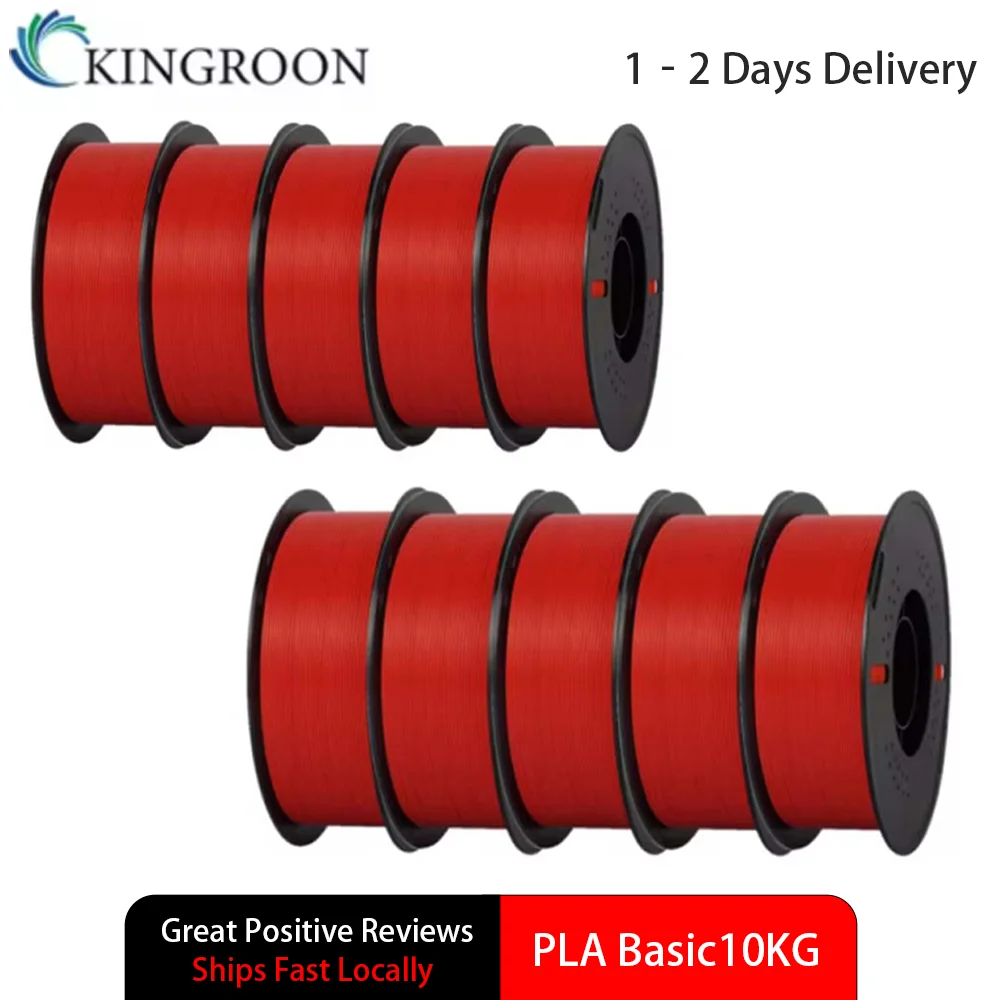 KINGROON 10KG PLA Basic 3D Printer Filament Bundle 1.75mm PLA Mixed Colors Neatly Wound FDM 3D Printing Material