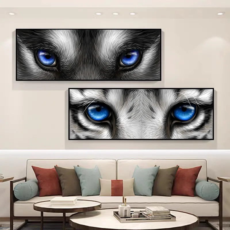 DIY 5d Diamond Drawing Animal Cat Dog Tiger Leopard Fox Eyes Diamond Art Painting Kit Children's Handmade Christmas Gift