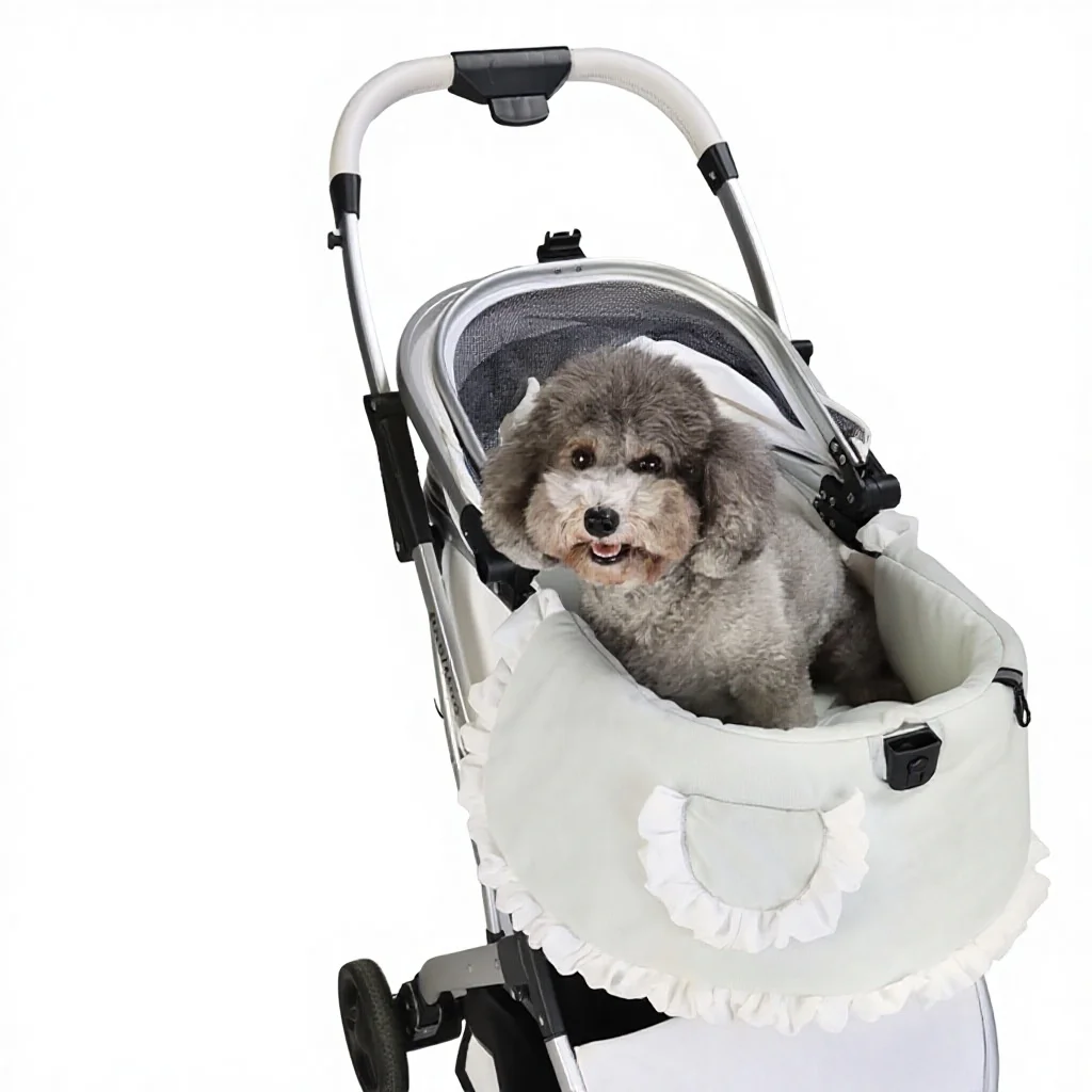 Bosimao Pet Stroller Mat Cat Dog Outdoor Thickened Four-season Universal Detachable Washable Three-piece
