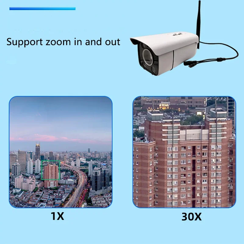 30x ซูม 2MP Security กล้อง 2.4GHz เครือข่ายไร้สายดิจิตอล 10.1 "ระบบกล้องเครนล้อสําหรับก่อสร้าง