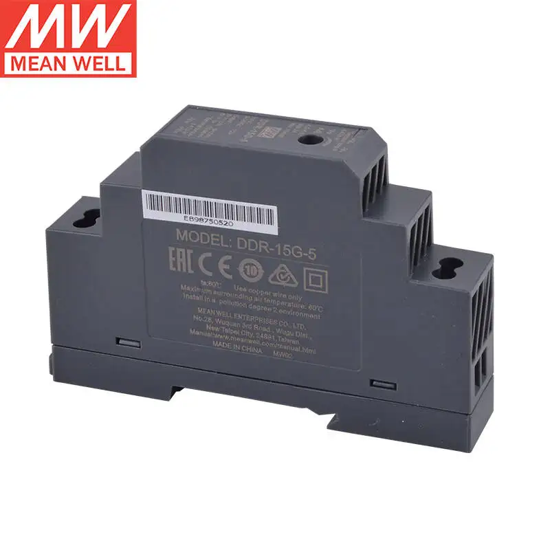 Taiwan meanwell DDR-15G-5 5V 3A 15W DIN Rail Type DC-DC Converter  Single Output Switching Power Supply Brand New Original