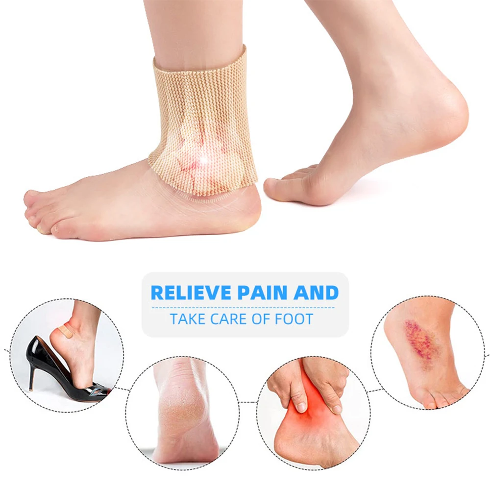 Ankle Gel Sleeves, Padded Skate Socks, Foot Cushion & Protection for Figure Skating, Ice Hockey, Roller or Inline Skating,Riding