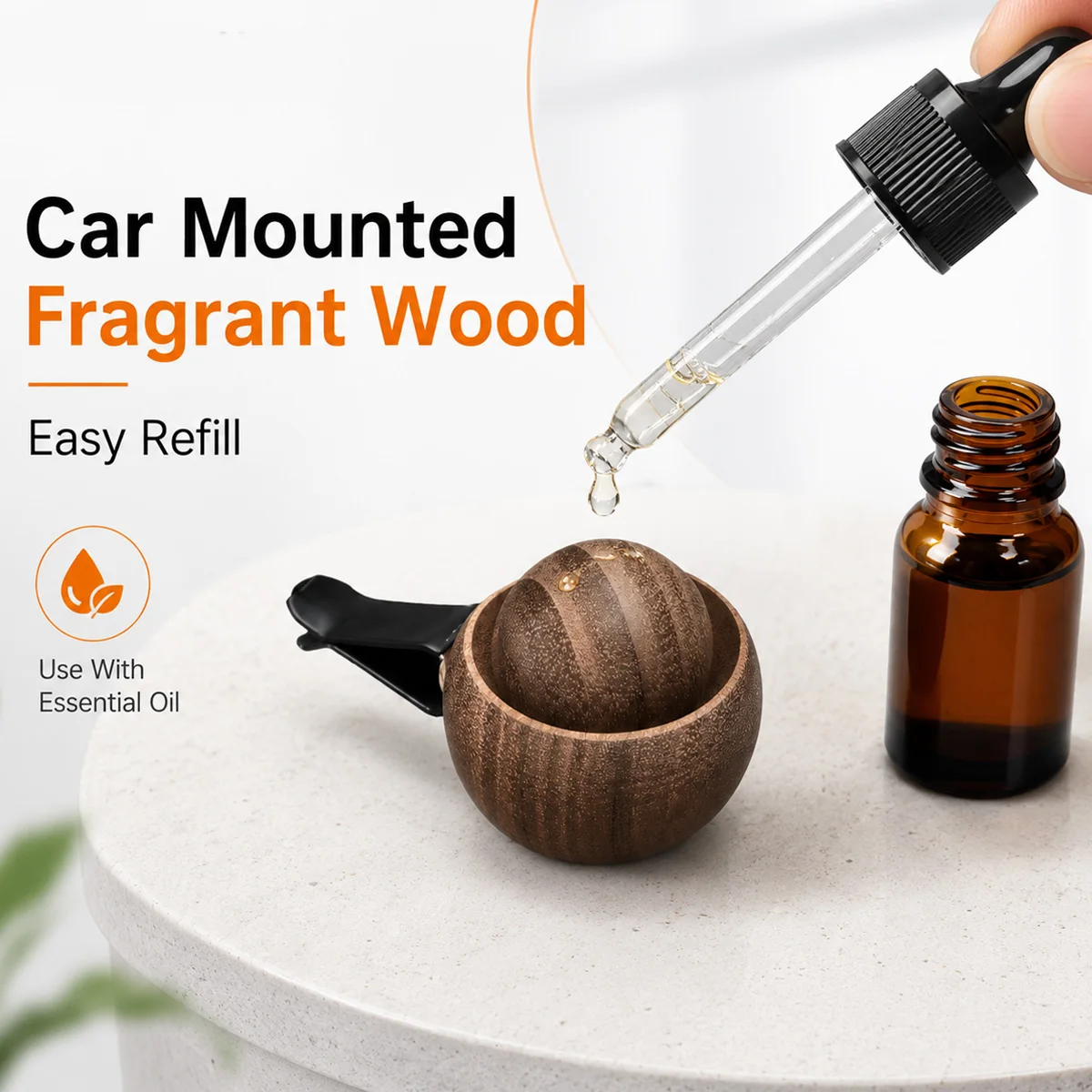 YONGRUN Car Air Freshener Wooden Diffuser Ball Vent Clip Essential Oil Aroma Diffuser Auto Accessories Car Interior Decoration