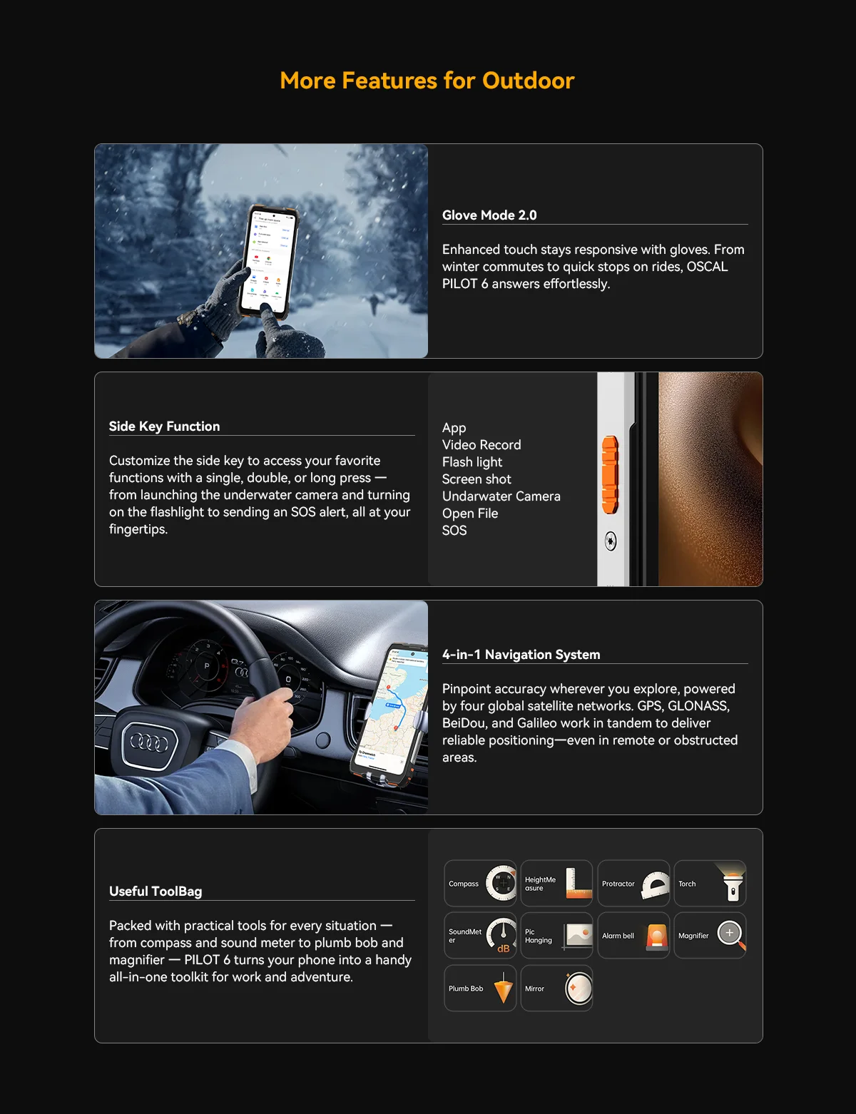 New Blackview Oscal Pilot 6 Rugged Phone 6.78-inch 2.4K 120Hz Display Thermal imaging 4.5W 98dB Speaker 10000mAh Cellphone