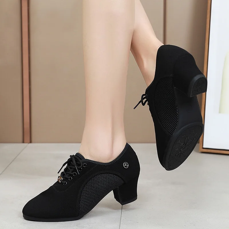 Women Latin Dance Shoes Jazz Ballroom Salsa Dancing Shoes Woman High Heels Children Training Modern Tango Dance Sneakers