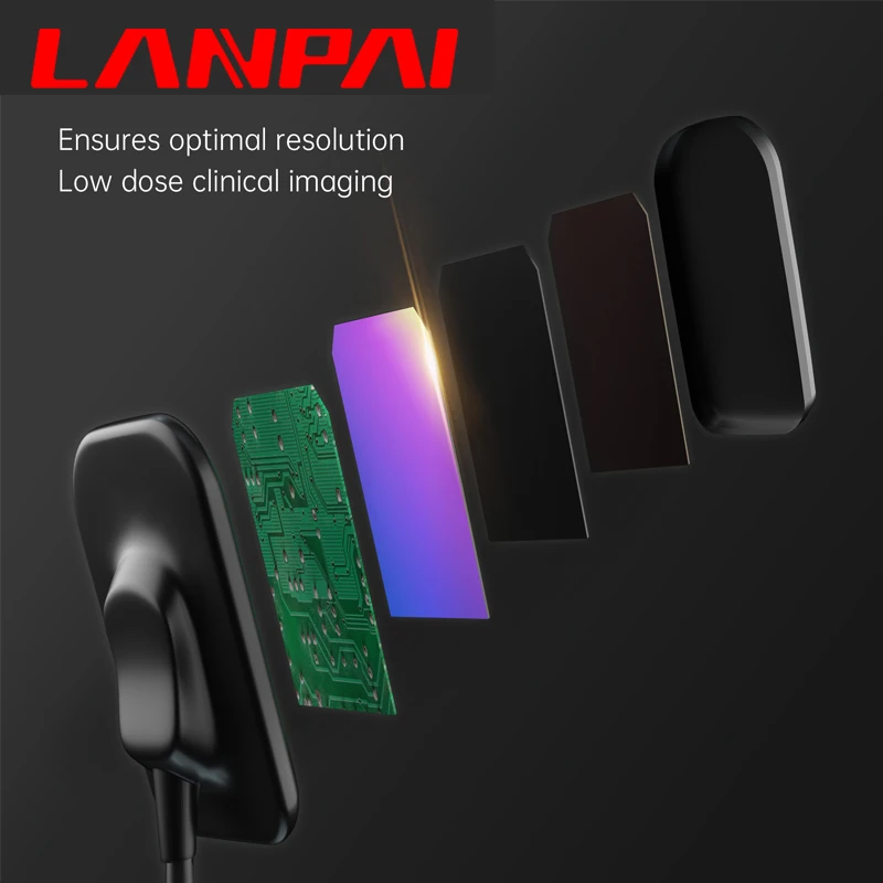 Lanpai Dental X-ray Sensor radiovisografo dental rx portatil odontologico RVG sistema digitale Rx portatile intraorale per odontoiatria con 13 lingue