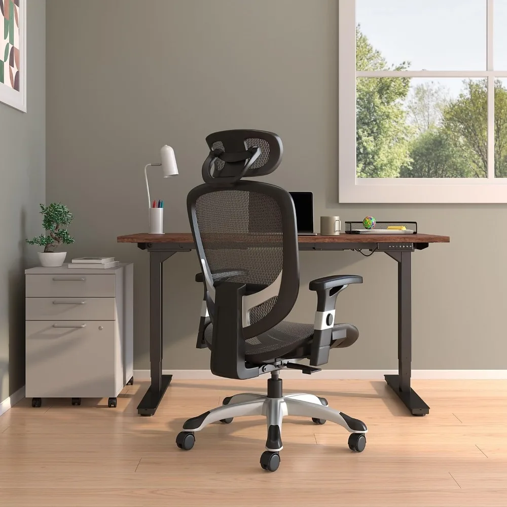 FlexFit Hyken Mesh Task Chair - Adjustable with Lumbar, Arm and Head Support,  Home Office Desk Chair