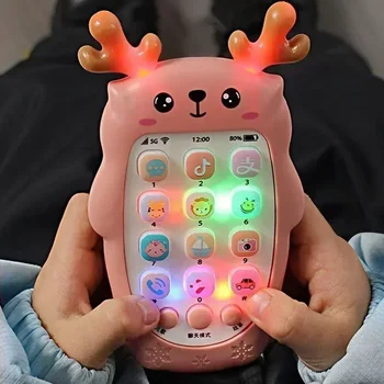 Jouets de téléphone pour bébé, anneau de dentition bilingue, jouet vocal musical, Machine d'apprentissage éducatif précoce, cadeau électronique pour enfants