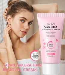 LAIKOU Sakura Hair Removal Cream Painless Hair Remover for Ladies Armpit Legs Arms Hair Growth Inhibitor Depilatory Body Care