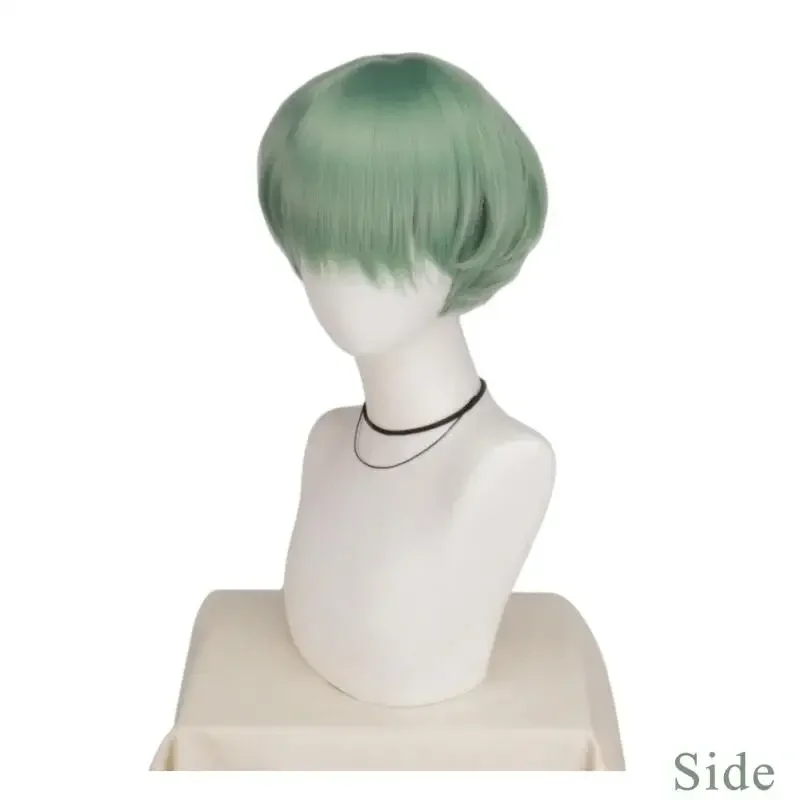 Anime K-pop Demon Saja Jongens Baby Groene Cosplay Pruik met Gele Hoed Halloween Cartoon Hunters Hittebestendige Synthetische Pruiken Prop