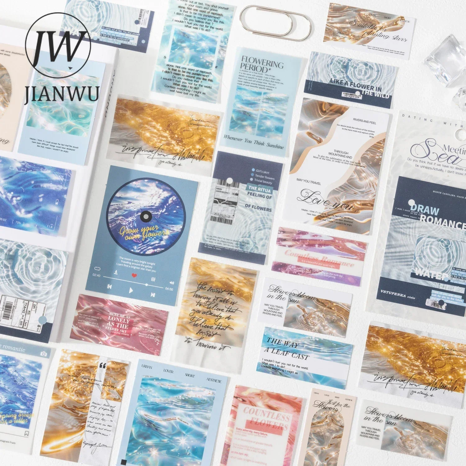 JIANWU See The Sea Series Literary Water Pattern Landscaping Collage Material Creative DIY Junk Journal Scrapbooking Stationery