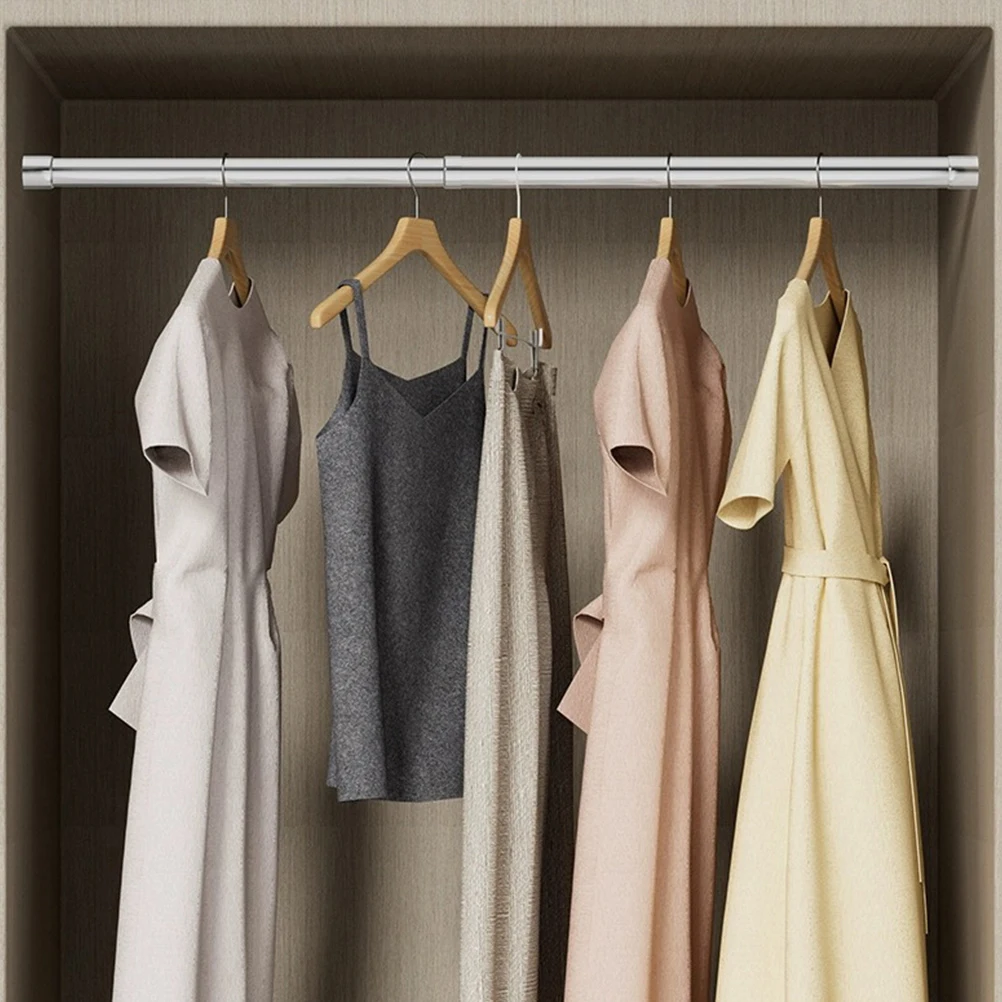 

Stainless Steel Telescopic Clothes Drying Rod Extendable Laundry Pole For Home Wardrobe Closet Rail No Drill Installation