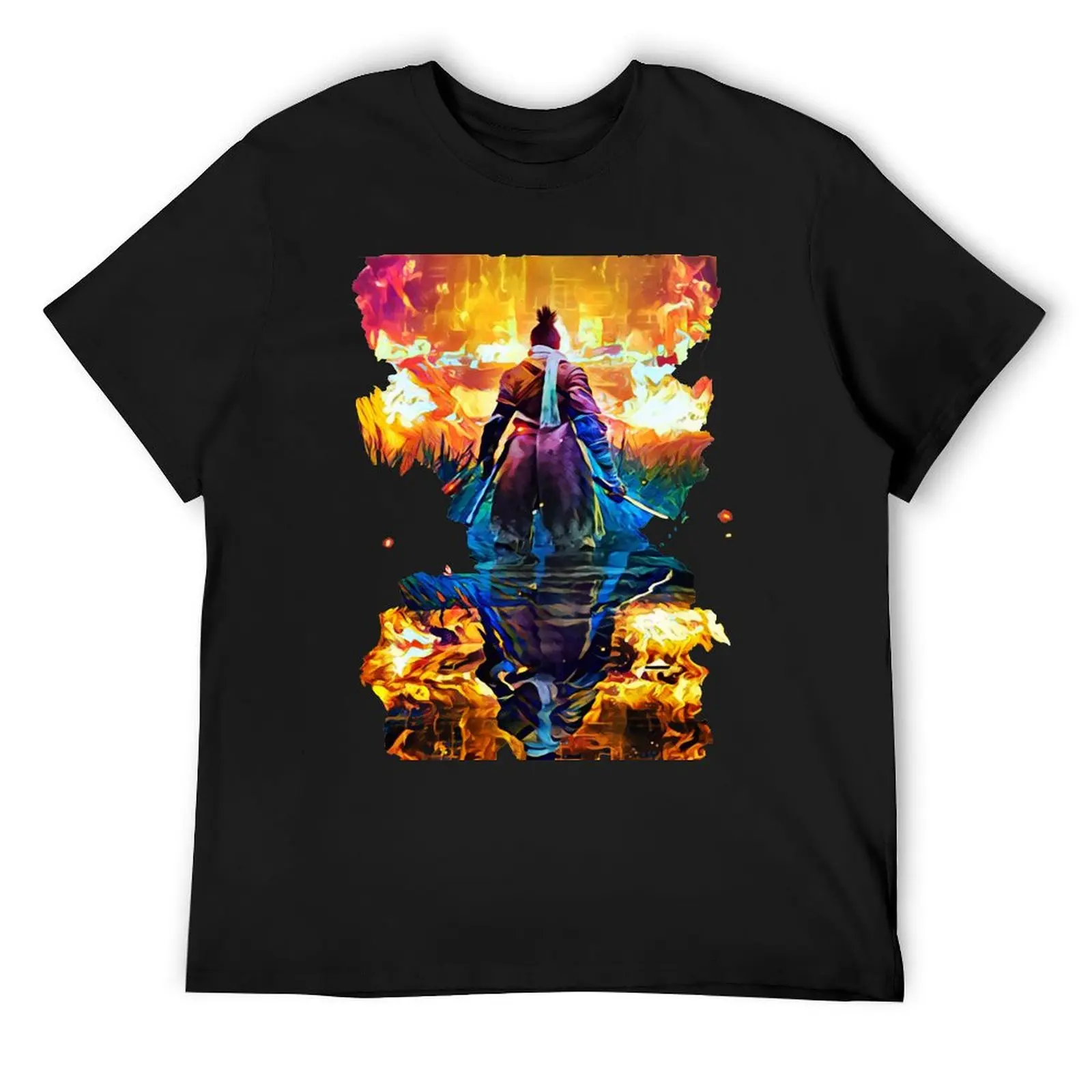 

Master Fire Sekiro T-Shirt blue archive Luxury man summer tops funny t shirts men