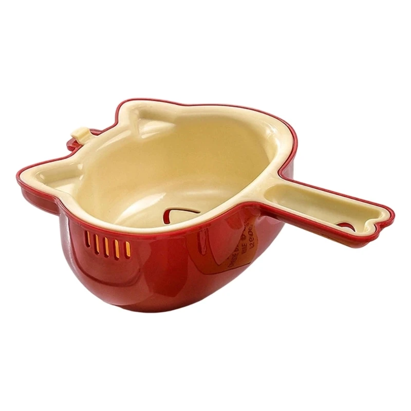 Long-Grip Kitchen Colander for Produce Rinsing, Two-Piece Plastic Drain Bowl and Lower Bowl with Side Openings JOMD