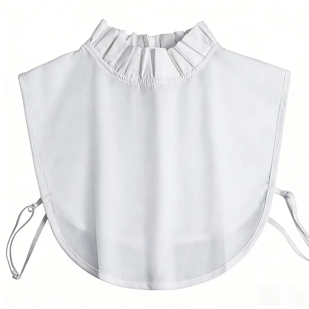 New Fashion Detachable Fake Collar Ruffles White Black Neckline Half Shirt Women Girls