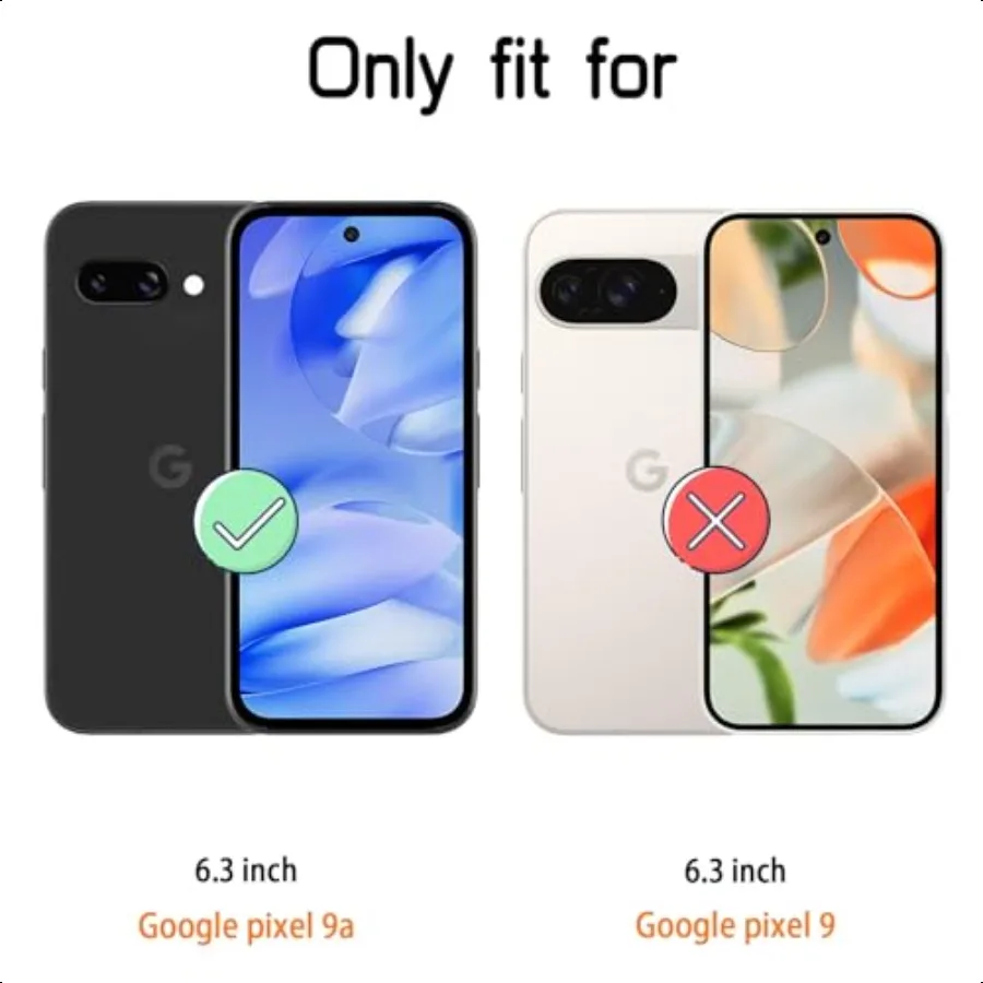 2 Pack Compatible with Google Pixel 9a Screen ProtectorFull Coverage 9H Tempered Glass Film HD Clear Scratch Resistant BubbleFr