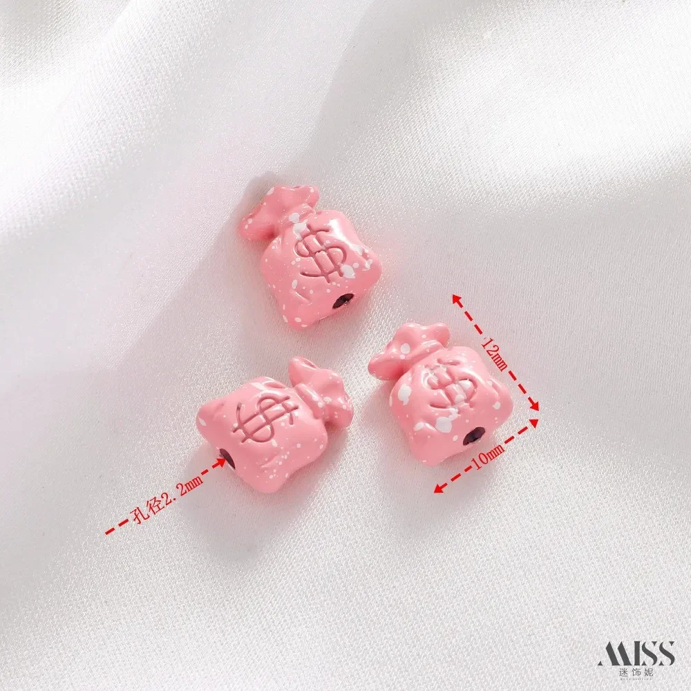 Peinture de rétention de couleur, série rose, blanc, mignon, perle à trou traversant, bricolage, Bracelet, collier, accessoires de ficelle