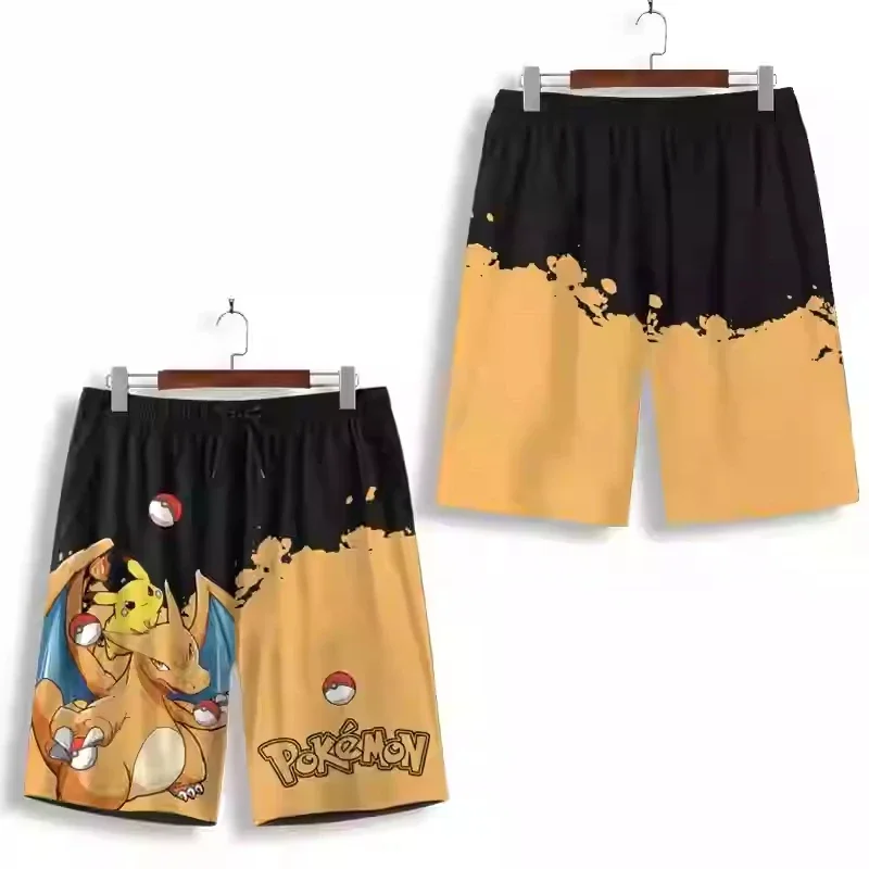 

Men's Cartoon Anime Print Beach Shorts Casual Loose Fit with Drawstring Waist Polyester Breathable Material Summer