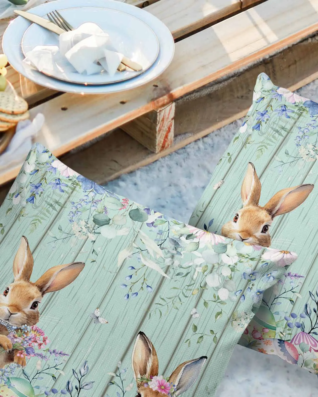 2/4PCS Easter Spring Egg Rabbit Waterproof Cushion Cover For Home Decoration 40/45/50/60/66cm Pillowcase