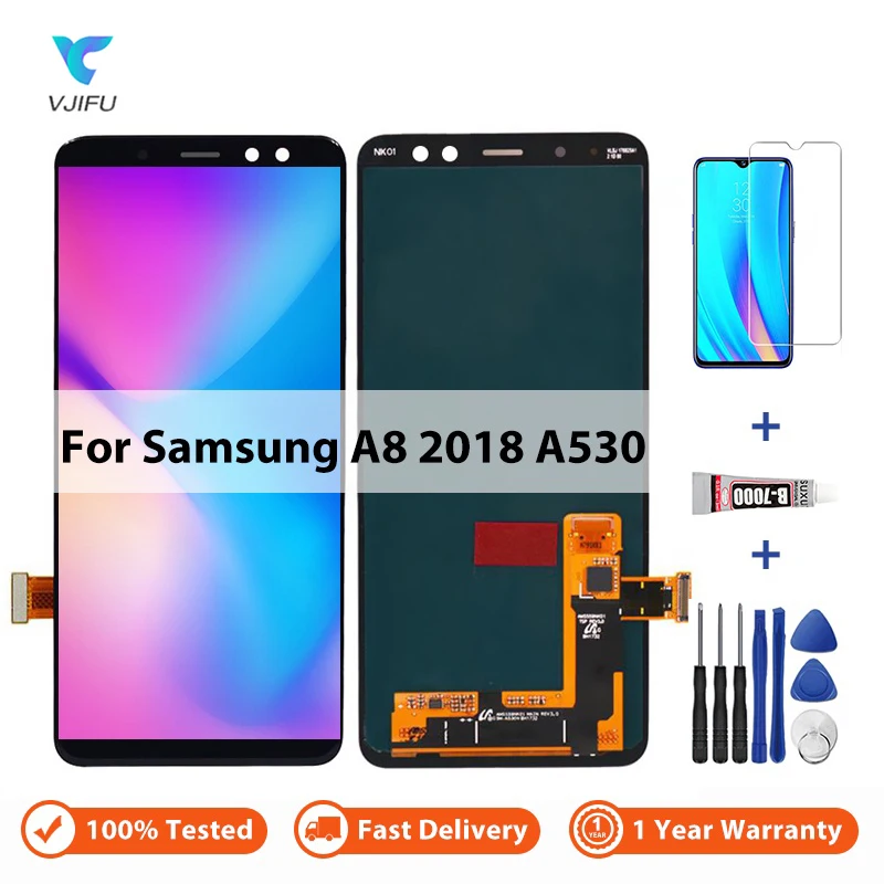 

For Samsung Galaxy A8 2018 A530 LCD Display Touch Screen Digitizer Assembly A530F A530NS Replacement with Free Screwdriver Set