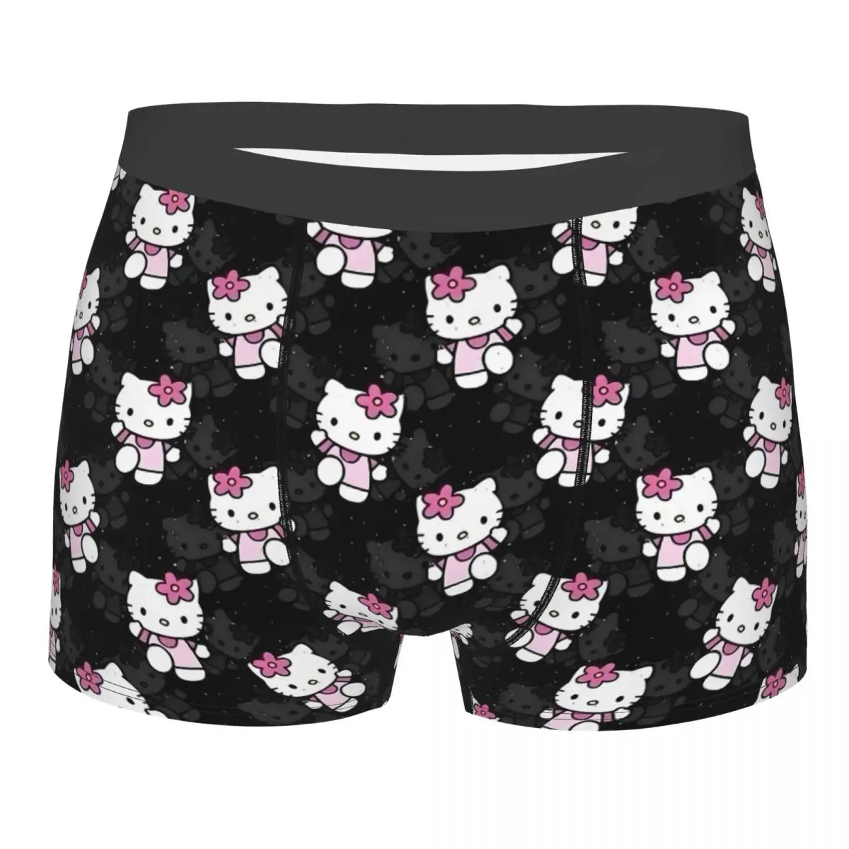

Custom Male Fashion Sanrio Cat Hello Kitty Men's Underwear Boxer Briefs Stretch Shorts Panties Underpants