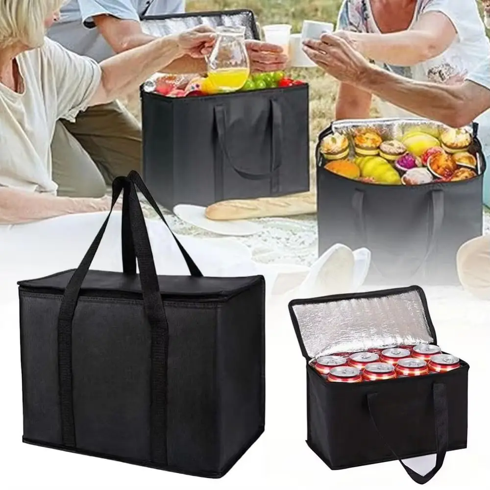 

Tin Foil Insulated Grocery Bags Waterproof Foldable Food Delivery Bag Extra Large Reusable Insulated Cooler Cool Bag Fruit