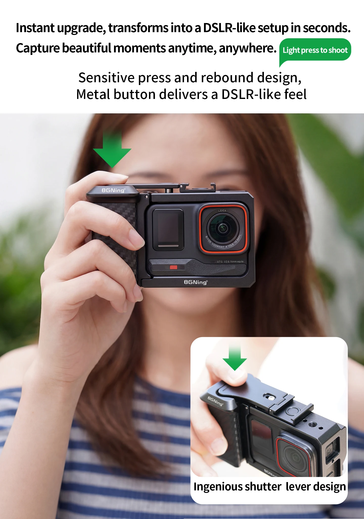 Essentieller Handgriff für Insta360 Ace Pro 2 Magnetischer Schnellwechseladapter Street Vlog Fotografie Kamerakäfig Zubehör – Detail 5