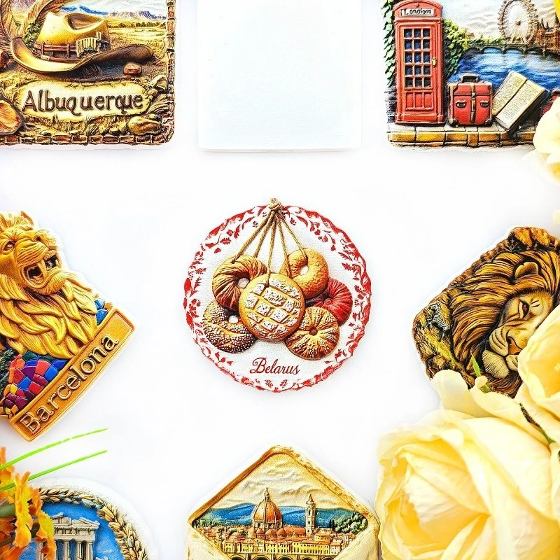 Belarusian Bagel Fridge Magnet - 3D Traditional Bakery Souvenir Braided Bread Decor Unique Eastern European Gift