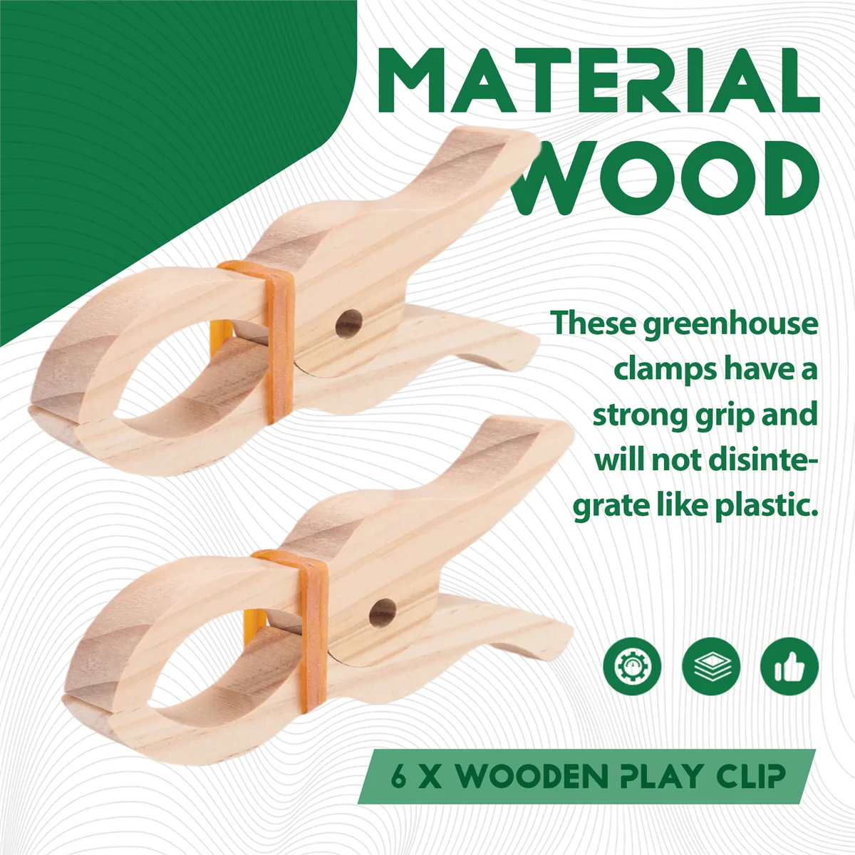 A99U 6 Pcs Wooden Play Clip Handmade Giant Clip Toys Wooden Clips for Curtains, Wardrobes, Balcony,Creative Wooden Clips