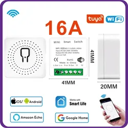16A Mini Wifi DIY Light Switches Module 2-way Control Work With Tuya Smart Life Alexa Alice Google Home