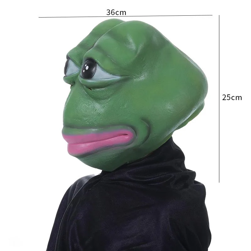 Lonely The Sad Frog Mask Cosplay, Funny Realistic Animal Head, Latex Masks, Halloween fur s Up, Carnival Party, Costume Props