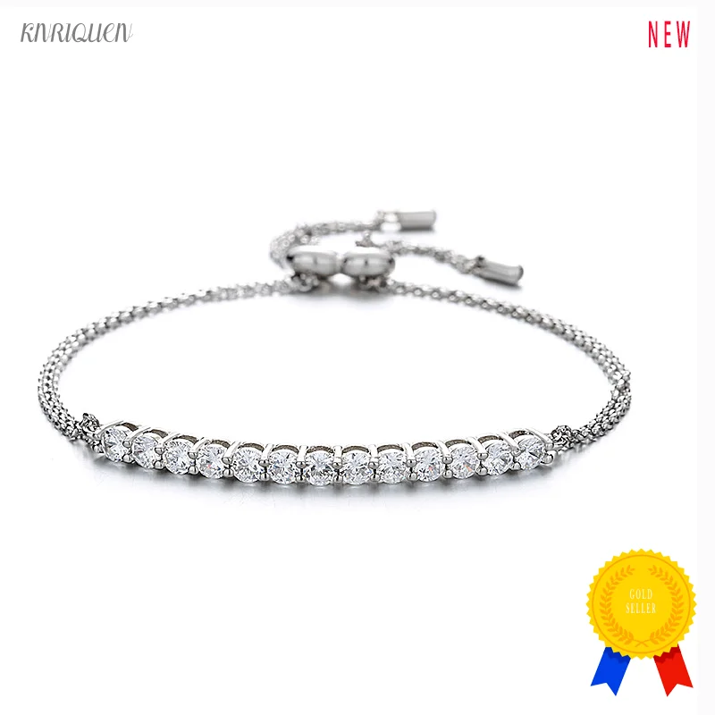 

High end D color S925 sterling silver Moissanite smiling diamond bracelet for girls simple mini luxury design