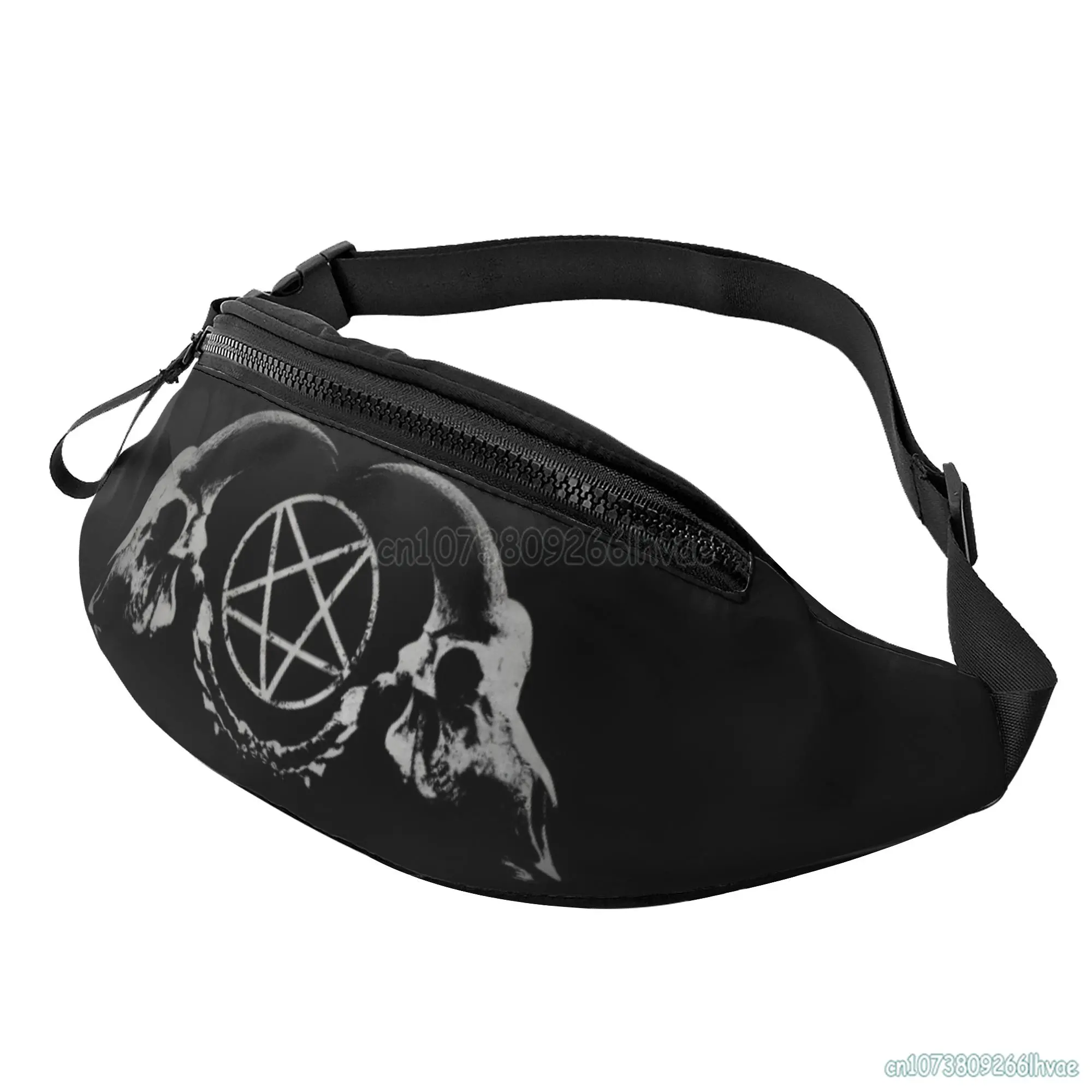 Pentagram Satantic Occult Church of Satan Goat Goth Waist Bag Men Women Crossbody Shoulder Bag for Travel Hiking Running Cycling