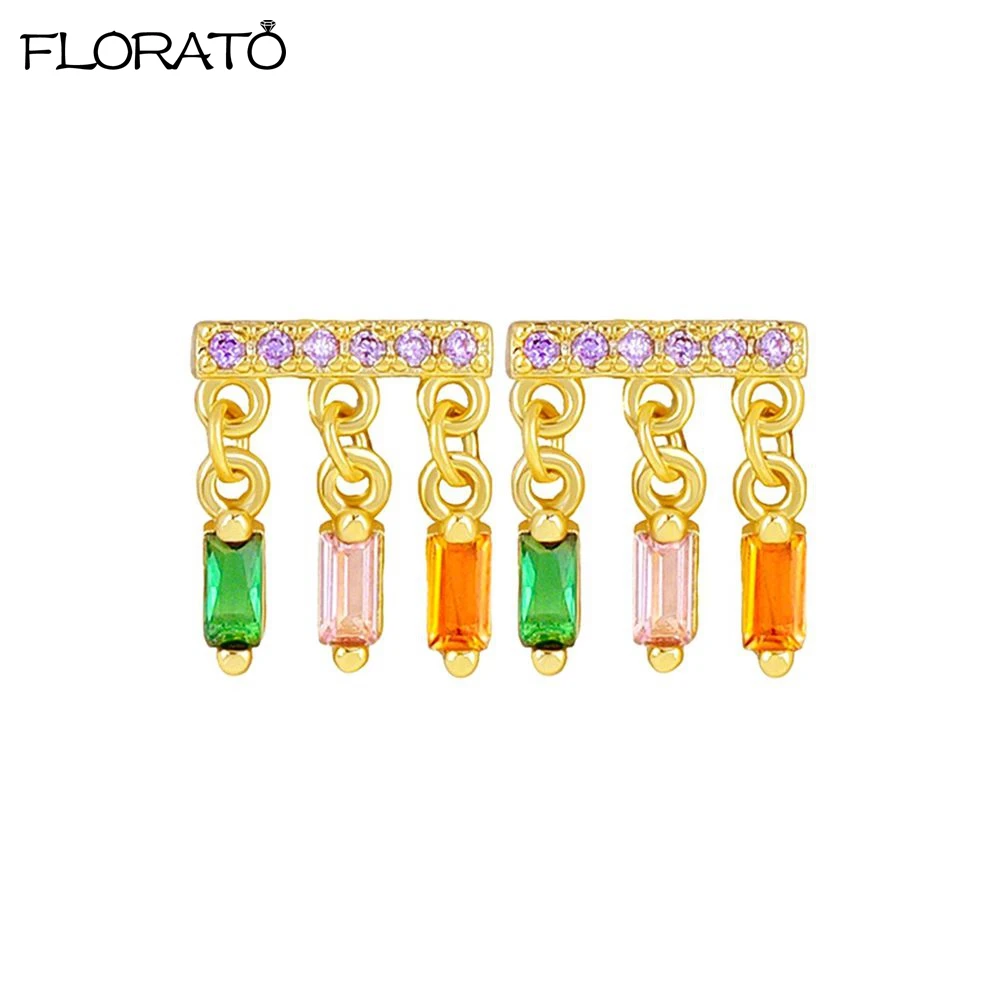 925 Sterling Silver Needle Little Huggies Hoop Earrings for Women Tiny Crystal Zirconia Pendant Cartilage Earrings Trend Jewelry