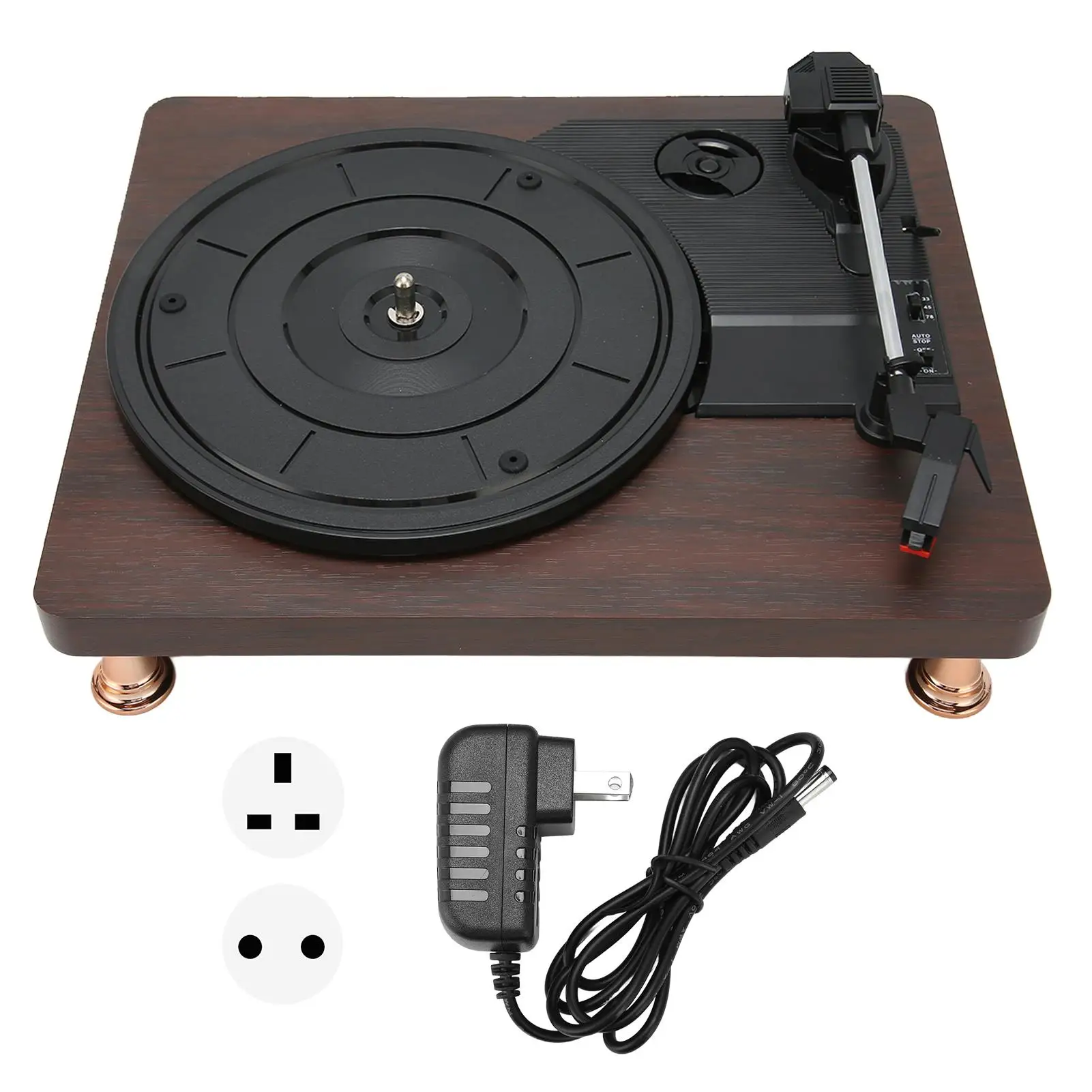 3 Turntable Vintage Vinyl Record Player Built-in Speaker 100‑240V Phonograph