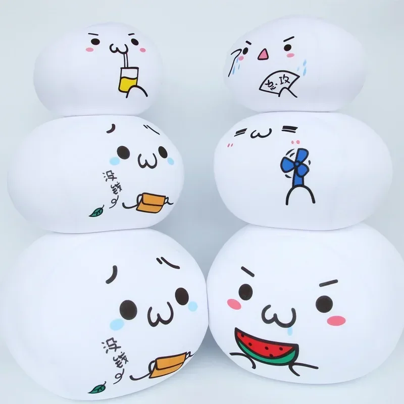 Creative Soft Facial Expression Cute Animation Face Word Character Emoticon Round Pillow Emotion Icon Cushion Home Decor