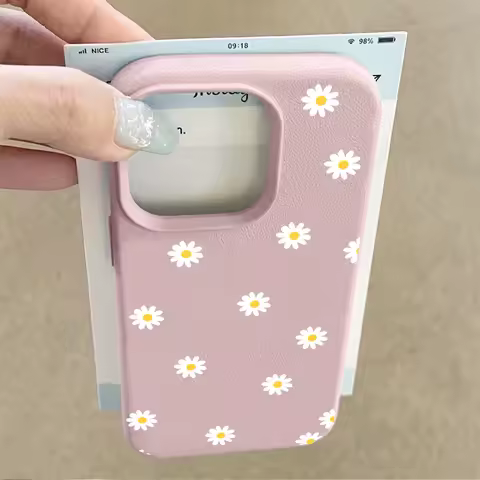 Daisy Flower Silicone Lichee Pattern Case For Xiaomi 15T 14T Pro 15 Ultra 13T POCO X7 X6 X5 Pro F7 F6 F5 X3 GT M4 M6 M7 X4 NFC