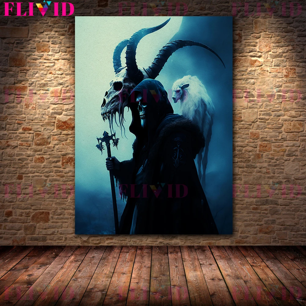 Shaman Wizards & Demons In The Jungle Vintage Wall Art Canvas Print Ghosts Playing Hide And Seek In The Forest Art Poster Print